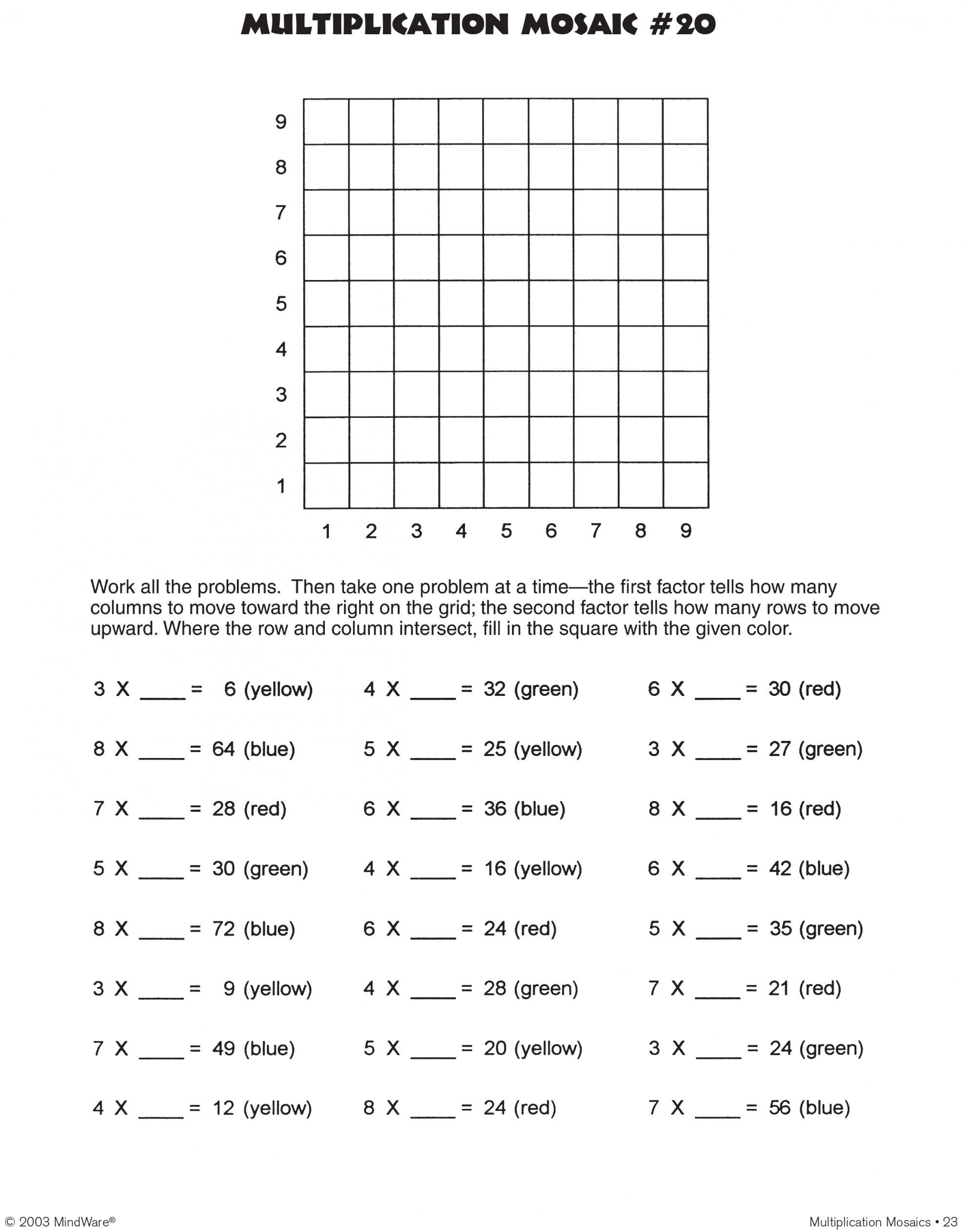 The STEAM Room Math Mosaics Multiplication
